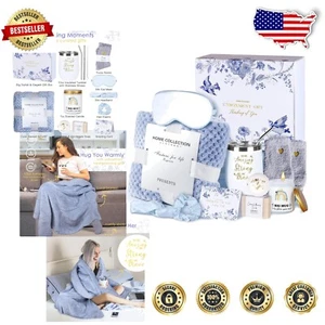 Stylish Self-Care Gift Box with Blanket, Socks & Relaxing Spa Essentials - Picture 1 of 9