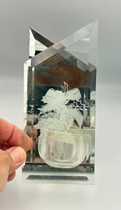 Clear Glass Holly Berry Design Mirrored Glass Back Panel Tea Light Candle Holder - Picture 1 of 9