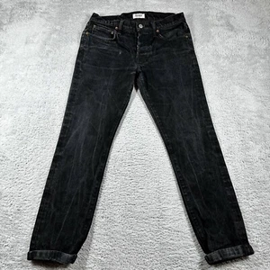 Buck Mason Jeans Mens 31x28 (30x28) Slim Fit Button Fly Black Fade Goth Emo - Picture 1 of 19
