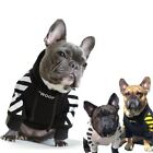 Pet Dog Clothes French Bulldog Stripe Pattern Dog Hoodie Pet Dogs Clothes Jacket