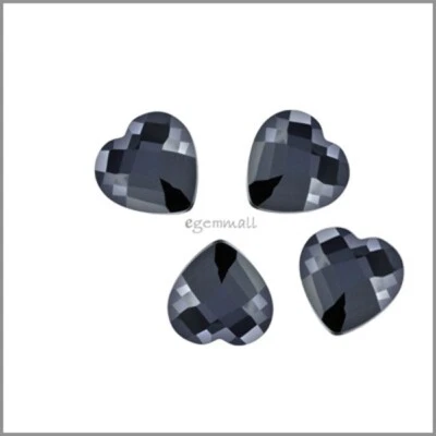 4 cuentas de corazón facetadas de circonio cúbico de 12 mm (0,47") negro azabache #64048 Foto 1 de 2