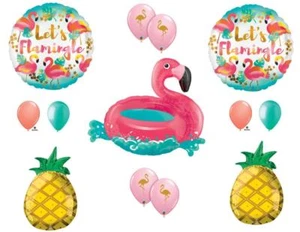 Let's Flamingle Flamingo Pineapple Pool RAFT Party Balloons Decoration Supplies - Picture 1 of 1