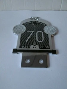 Insignia de club Bentley Drivers 70 años. Coches Bentley. Accesorio de barra de insignias Bentley - Imagen 1 de 2