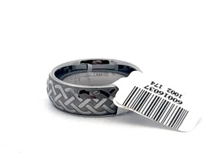 Triton Laser Engraved Tungsten Carbide 7mm Band Ring - Picture 1 of 8