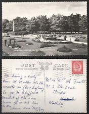 RPPC Memorial Gardens Clifton Park Rotherham Real Photo Valentines Postcard 1962