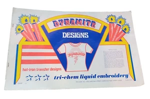 Tri-chem Transfer Design Sheets DYNAMITE Vintage 1970s Hot Iron On Transfers - Picture 1 of 9
