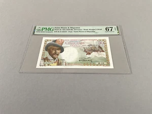 Saint Pierre & Miquelon 50 Francs P-25 ND(1950-60)  PMG 67 EPQ - Picture 1 of 4