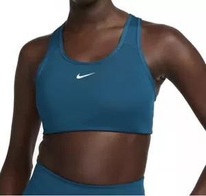 Nike Women's Pro Swoosh Medium-Support Padded Sports Bra Blue New Size XS - Picture 1 of 3