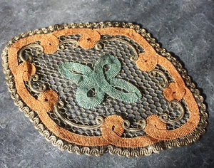 Hermosas mantas originales antiguas, ovaladas, leonas, oro/color antiguo, Annaberg - Imagen 1 de 4