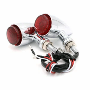 Universal 12V Chrome LED Bullet Motorcycle Turn Signal Indicators Light Touring - Foto 1 di 5