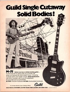 VINTAGE 1975 GUILD GUITARS M-75 PRINT AD - Bild 1 von 1