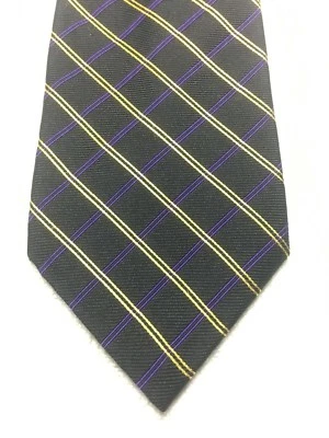 RALPH LAUREN CORBATA HOMBRE NEGRA CON MORADO Y DORADO 3,75 X 59 Foto 1 de 4