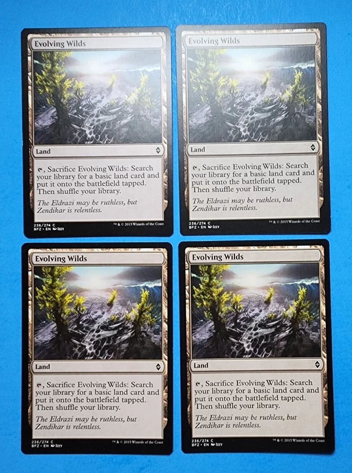 4x Evolving Wilds Battle For Zendikar 2015 Mtg Magic Sacrifice Land Card 236 - Image 1 of 4
