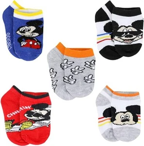 SOCKS BOYS X5 - DISNEY MICKEY MOUSE COOL BLUE - SZ SHOE SZ 4-7 - NO SHOW 5 PACK - Picture 1 of 1