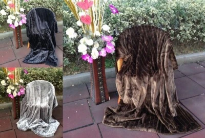 Decke Kuscheldecke Fellimitat Nerzoptik Wohndecke Tagesdecke Sofaüberwurf  Plaid - Bild 1 von 4