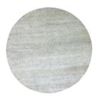 7'9"x7'9" Ice Gray Modern Grass Design Pure Wool Hand Knotted Round Rug R79876
