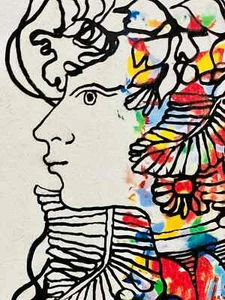 Rene Portocarrero, Cardboard printing Mujer Ornamentada Contemporary Art - Picture 1 of 6