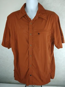 Camisa Mountain Hardware Para Hombre Manga Corta Botón Delantero L Naranja Quemado Usada - Imagen 1 de 4
