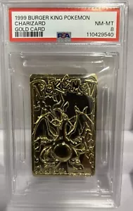 1999 Burger King Pokemon Gold Cards Charizard PSA 8 NM-MT - Picture 1 of 2