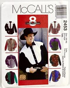 1999 McCalls Sewing Pattern 2453 Mens Shirts 8 Styles Size 46-48 Vintage 13426
