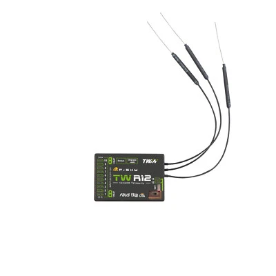FrSky DUAL 2.4GHz TW R12 Receiver with 3×2.4G antennas For radio communications - Image 1 of 4