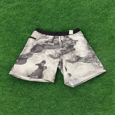 Reebok Crossfit Cross Training Performance Gym Shorts Camo White Black Men's XL - Image 1 of 4
