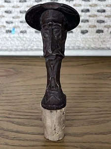 Tapón de botella de corcho de madera tallado a mano de 1920 rústico minero agricultor primitivo - Imagen 1 de 5