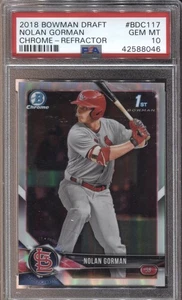 2018 Bowman Draft Nolan Gorman #BDC117 Chrome Refractor PSA 10 - Picture 1 of 2