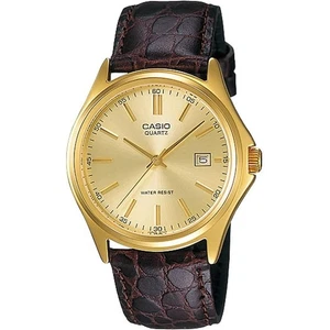 Casio Orologio Uomo MTP-1183Q-9A Ø 39 Mm Pelle Dorata Marrone - Foto 1 di 2