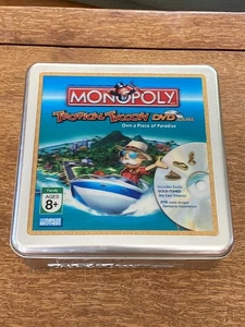 2008 Hasbro Tropical Tycoon DVD Monopoly Game in Tin W/ Gold Pawns Complete! - Picture 1 of 7