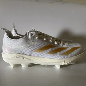 adidas Men’s 11 Adizero Electric+ TPU Baseball Cleats White Gold Metallic IF3265 - Picture 1 of 9