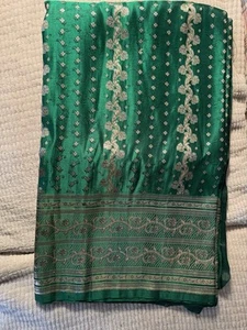 100% Pure Silk Vintage Indian Sari Saree - Picture 1 of 8