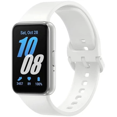 Rastreador de actividad física Samsung Galaxy Fit3 banda blanca plateada SM-R390 ¡CAJA ABIERTA PERFECTA! Foto 1 de 4