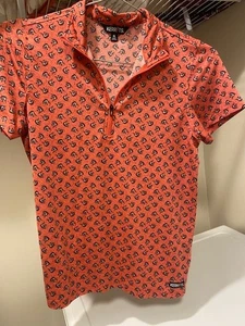 Kerrits Youth size XL Orange/Gray Horses Girl's Top - Picture 1 of 7