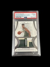 2021-22 Panini Flawless Giannis Antetokounmpo Game Used Patch Bucks 11/20 PSA 9