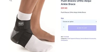 PUSH BRACES Ortho Sprunggelenkbandage Aequi Support Gr. 1 links - Bild 1 von 4