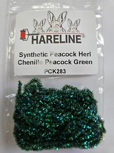 Hareline Synthetic Peacock Herl Chenille color # PCK283 Green - Picture 1 of 2