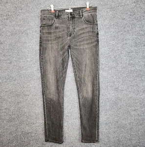ASOS Design Men Skinny Jeans 32x32 Faded Black Stretch Denim Gray 5-Pockets - Picture 1 of 9