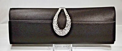 Шикарный атласный кристалл сумочки застежки вечер сумка черный кристаллы Swarovski качества - Изображение 1 из 4