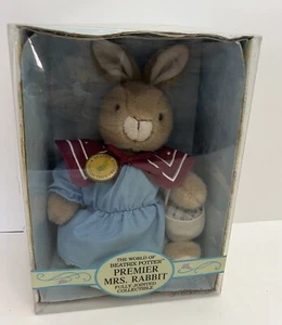 Vintage 1994 Mrs Rabbit Bunny Plush Beatrix Potter Peter Rabbit Eden Gift w/ Box - Picture 1 of 21