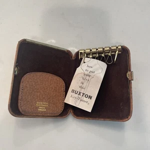 Vintage Buxton Key-Tainer 5 key holder leather bifold wallet Genuine Cowhide - Picture 1 of 8