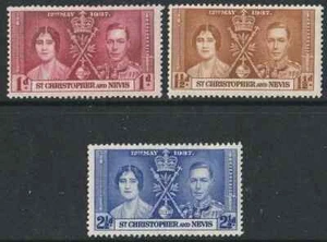 St Kitts & Nevis 1937 Coronation set SG 65-67 MM mint *COMBINED POSTAGE* - Picture 1 of 1