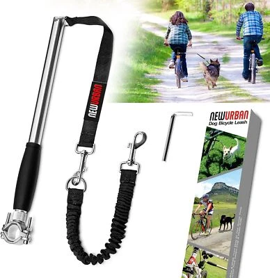 Correa de bicicleta para perros - Fácil instalación de quitar - Mango de acero y negro Foto 1 de 4