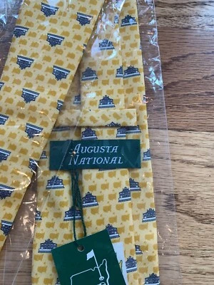 Corbata Masters Golf Cuello Amarillo Augusta National Clubhouse Rara Nueva en Plástico PGA Foto 1 de 2