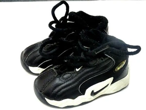 Vintage Used Toddler Nike Black/White Baby Tennis shoes Size 3.5" Swoosh - Picture 1 of 3