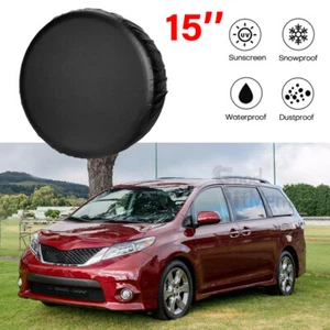 For Toyota Sienna 15" DIY Spare Tire Cover Soft Wheel PVC Leather Bag Protector - Picture 1 of 12