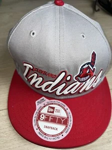 New Era 9Fifty SnapBack Glow In The Dark CLEVELAND INDIANS CAP - Picture 1 of 7