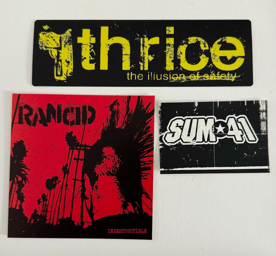 Punk Rock Music Sticker Decal Lot Set Bundle of 3 Thrice Rancid Sum41 - Image 1 of 1