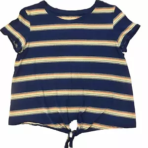 American Eagle blau gestreiftes T-Shirt vorne Größe Small - Bild 1 von 7