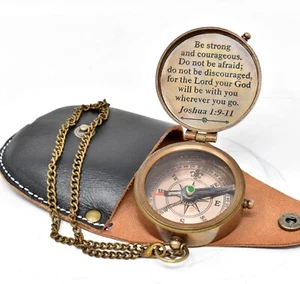Antique Vintage Brass Pocket Compass Brass Nautical Compass Marine Compass Gift - Picture 1 of 6